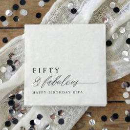 50th Birthday Party Fifty & Fabulous Modern Servet