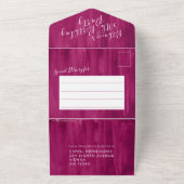 50th Birthday party foto rood All In One Uitnodiging (Buitenkant)