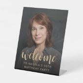 50th Birthday Party Foto Welkom Reclamebord Met Voetstuk (Voorkant)