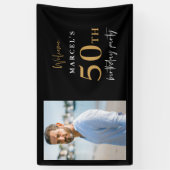 50th Birthday Party Foto Welkom Spandoek (Verticaal)