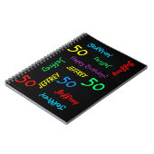 50th Birthday Party Guest Book, Repat Name Black Notitieboek (Linkerzijde)