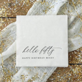 50th Birthday Party Hello 50 Modern Milestone Servet