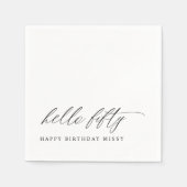 50th Birthday Party Hello 50 Modern Milestone Servet (Voorkant)