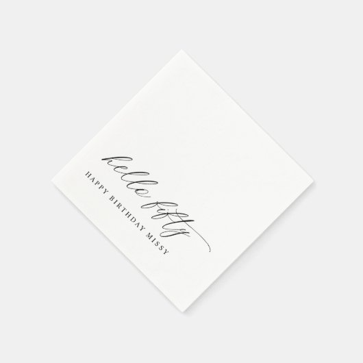 50th Birthday Party Hello 50 Modern Milestone Servet (Hoek)