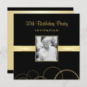 50th Birthday Party Invitation - Foto optioneel Kaart (Voorkant / Achterkant)