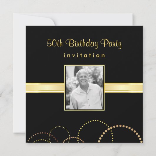 50th Birthday Party Invitation - Foto optioneel Kaart (Voorkant)