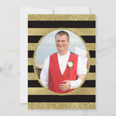 50th Birthday Party Invitation, Gold, Black Kaart (Achterkant)