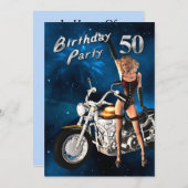 50th Birthday party Invitation Kaart (Voorkant / Achterkant)