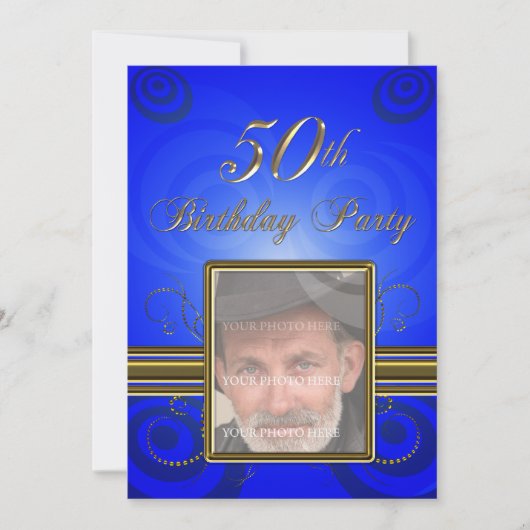 50th Birthday party Invitation Kaart (Voorkant)