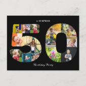 50th Birthday Party Invitation Photo Collage Briefkaart (Voorkant)