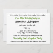 50th Birthday Party Invitation Sjabloon Green Kaart (Achterkant)