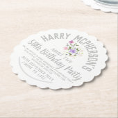 50th Birthday Party Invitation Ticket Kartonnen Onderzetters (Gekanteld)