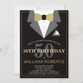 50th Birthday Party Invitation, Tuxedo Kaart (Voorkant)