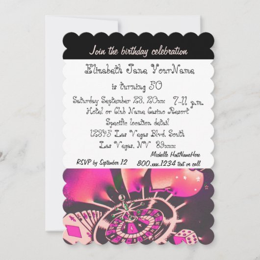 50th Birthday Party Las Vegas Kaart (Voorkant)