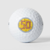 50th Birthday Party Mannen Funny Bacon Eggs Golfballen (Voorkant)