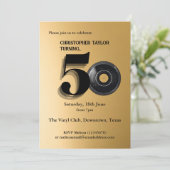 50th Birthday Party muziek plaat Kaart (Staand voorkant)