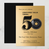 50th Birthday Party muziek plaat Kaart (Voorkant / Achterkant)