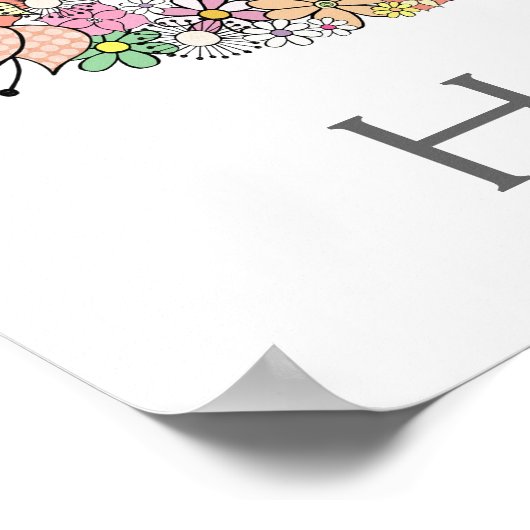 50th Birthday Party Number Banner Poster (groot) (Hoek)