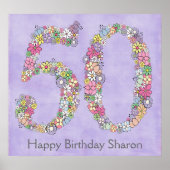 50th Birthday Party Number Banner Poster (groot) (Voorkant)