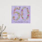 50th Birthday Party Number Banner Poster (groot) (Keuken)