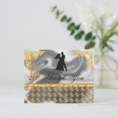 50th Birthday Party Oranje Hearts Gem, Dank u Bedankkaart (Staand voorkant)