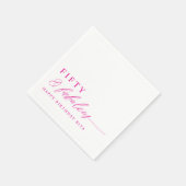 50th Birthday Party Pink Fifty & Fabulous Modern Servet (Hoek)