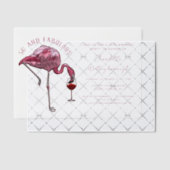 50th Birthday Party Pink Flamingo 50 and Fab Vellum Uitnodigingen (Offset (Uitnodiging))