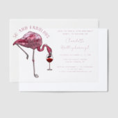 50th Birthday Party Pink Flamingo 50 and Fab Vellum Uitnodigingen (Offset)