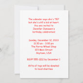 50th Birthday Party Red Rag Dolls, Name Kaart (Achterkant)