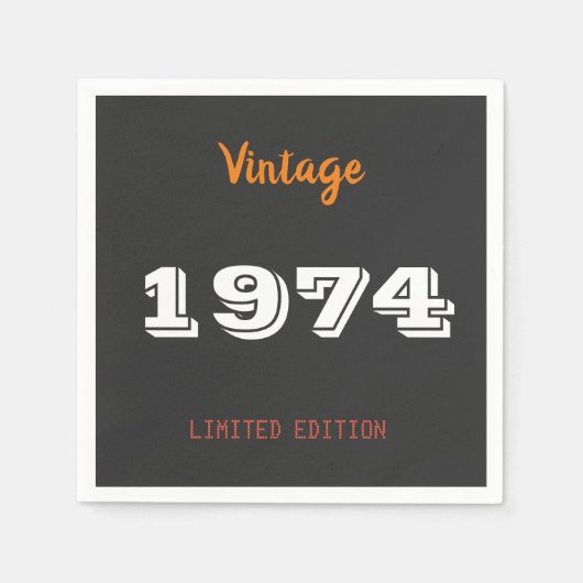 50th Birthday Party Servetten - 1974 Limited (Voorkant)