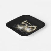 50th Birthday Party Sparklers on Black Papieren Bordje (Gebogen)