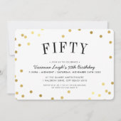 50TH BIRTHDAY PARTY stijlvolle gouden confetti spo Kaart (Voorkant)
