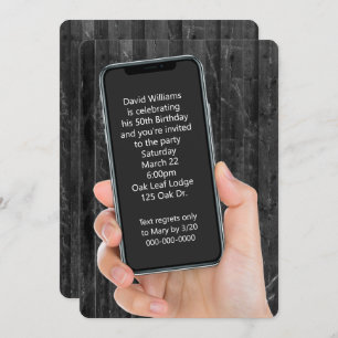 50th Birthday Party Text Message Kaart