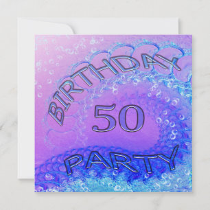 50th Birthday party uitnodiging, Abstract en bubb Kaart