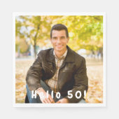 50th birthday photo hello 50 guys men luncheon servet (Voorkant)