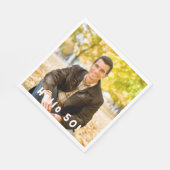 50th birthday photo hello 50 guys men luncheon servet (Hoek)