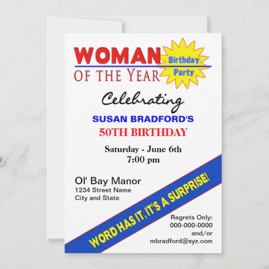 50th Birthday PHOTO Uitnodiging - Hoesje van het T (Achterkant)