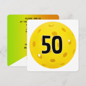 50th Birthday Pickleball Party Kaart (Voorkant / Achterkant)