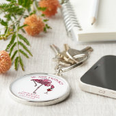 50th Birthday Pink Flamingo Novelty Swag Sleutelhanger (Zijkant)