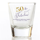 50th Birthday Purple Gold Party Favor Shot Glas