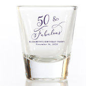 50th Birthday Purple Party Favor Shot Glas