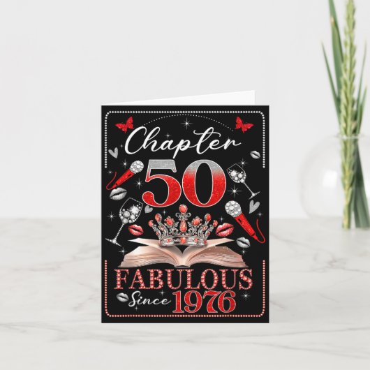 50th Birthday Queen Chapter 50 Fabulous Since 1976 Kaart (Voorkant)