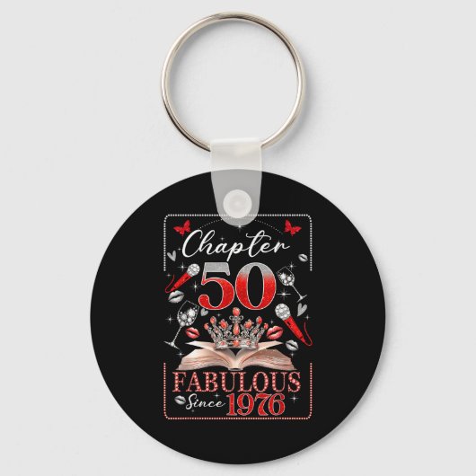 50th Birthday Queen Chapter 50 Fabulous Since 1976 Sleutelhanger (Voorkant)
