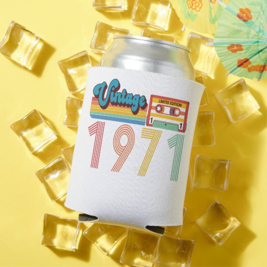 50th Birthday  Retro 1971 Cassettebandje Blikjeskoeler (Insitu Zomer)