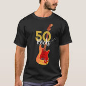 50th Birthday Rock and Roll Guitar T-shirt (Voorkant)