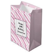 50th Birthday roze Gift Bag Medium Cadeauzakje (Voorkant Gekanteld)