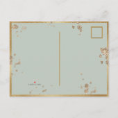 50th Birthday Sage Green Gold Waterverf Uitnodiging Briefkaart (Achterkant)