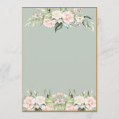 50th Birthday Sage Green Pink Blush Kaart (Achterkant)