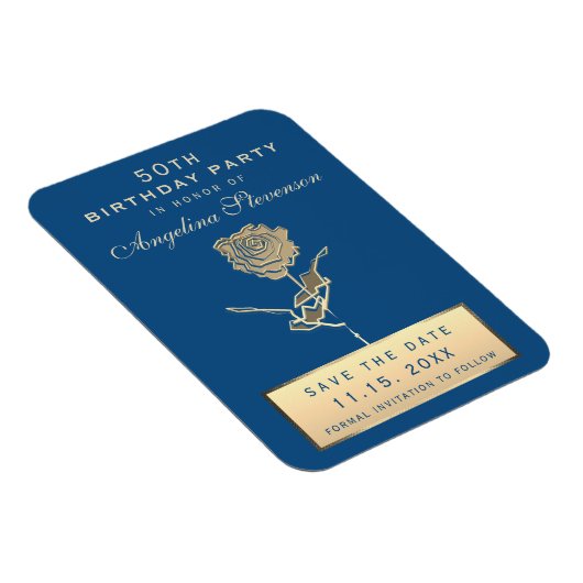 50th Birthday Save The Date Invitation Magneet (Rechterzijde)