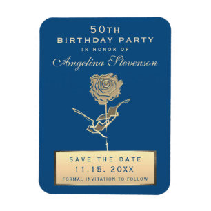 50th Birthday Save The Date Invitation Magneet